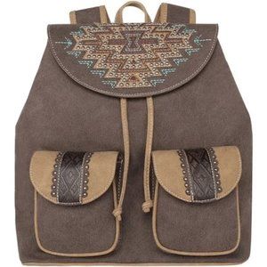 Cowhide Leather Backpack-Montana West Aztec Leather Backpack
